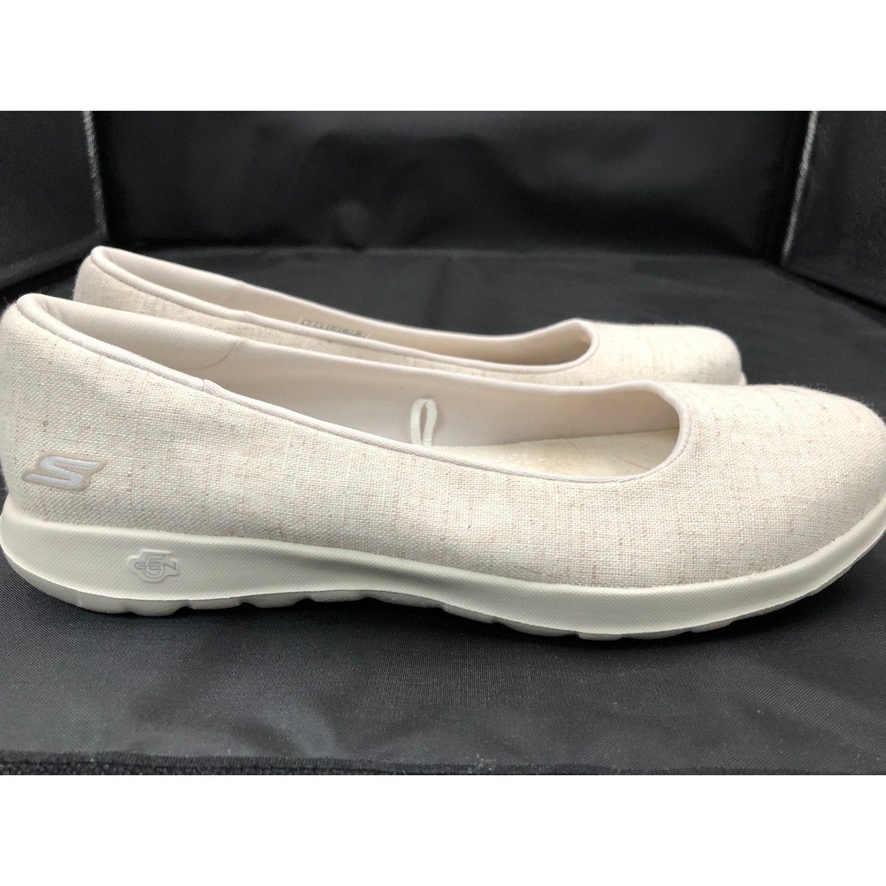 Skechers GOwalk Lite Susie Women's 7 Ballet Flats Natural Cream 5GEN 136001